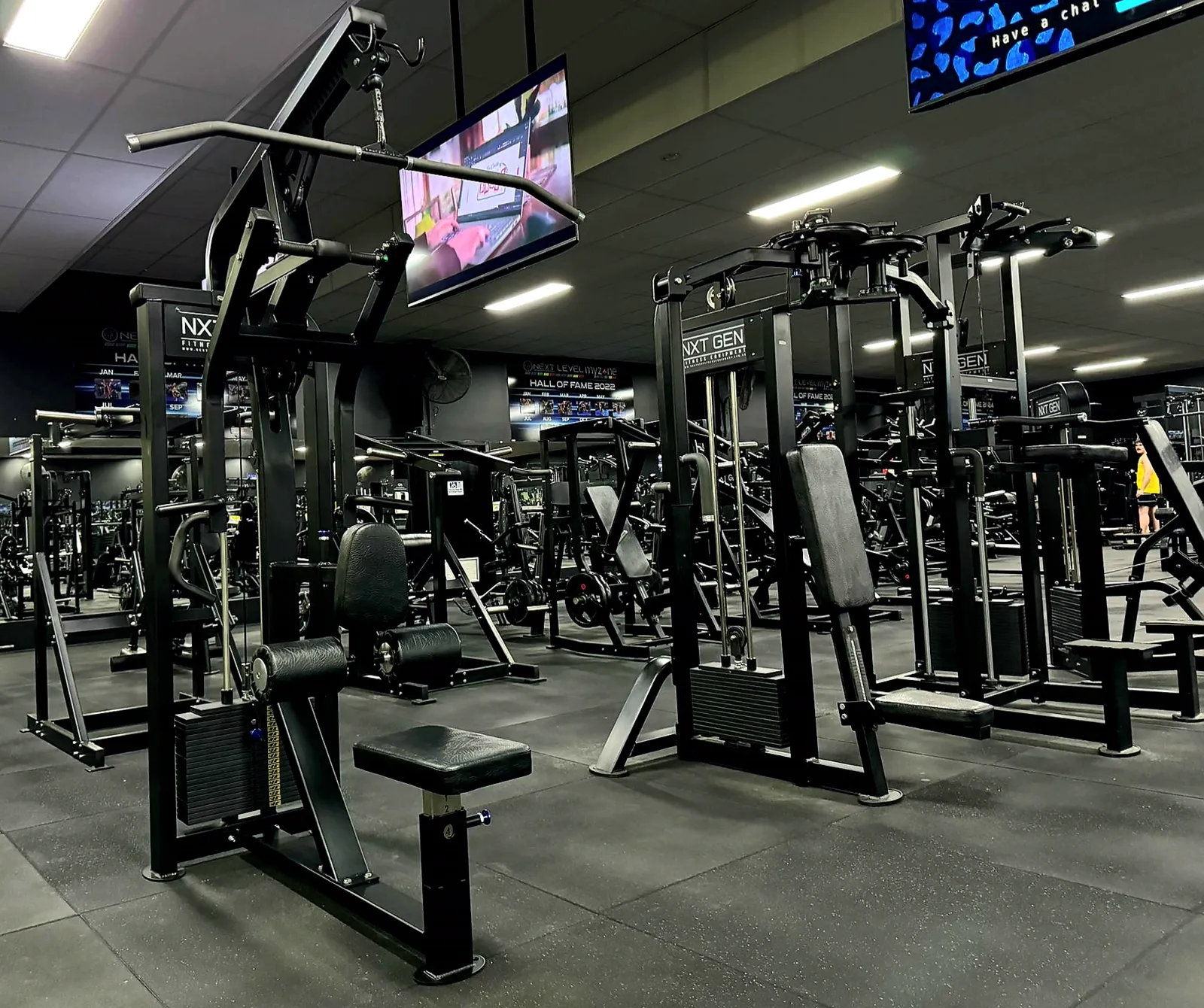 NXT GEN pin loaded machines in a commercial gym